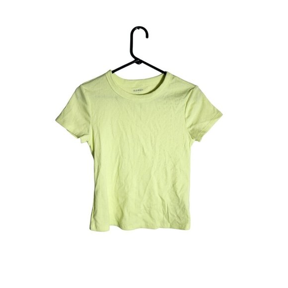 Old Navy Womens Short Sleeve Ribbed T-Shirt M Light Green Cotton Blend - Picture 1 of 4